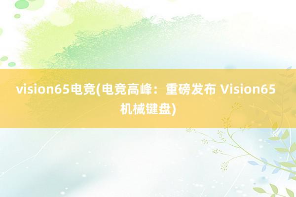 vision65电竞(电竞高峰：重磅发布 Vision65 机械键盘)