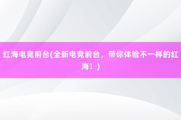 红海电竞前台(全新电竞前台，带你体验不一样的红海！)