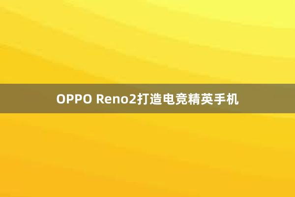 OPPO Reno2打造电竞精英手机