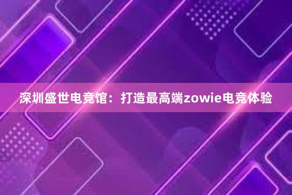 深圳盛世电竞馆：打造最高端zowie电竞体验