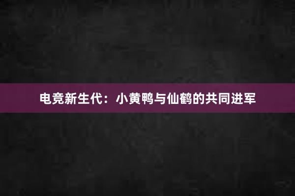 电竞新生代：小黄鸭与仙鹤的共同进军